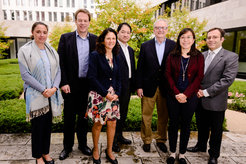 From left to right: Professors Pilar Perales Viscasillas (Universidad Carlos III de Madrid), Stefan Vogenauer (MPIeR), Anna Veneziano (UNIDROIT), Hiroo Sono (Hokkaido University), Neil Cohen (Brooklyn Law School), Ning Zhao (Hague Conference) and Luca G Castellani (UNCITRAL). Missing: Lauro Gama (Pontifícia Universidade Católica do Rio de Janeiro).