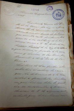 Petition presented by the curaca of the pueblo La Toma before the Honourable Provincial Congress of Córdoba in 1882