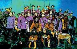 Digital recreation of the photograph of the indígena leader Manuel Quintin Lame and his followers, published in 1973