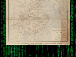 Image: Carte des Missions Catholiques en Chine par Adrien Launay de la Soicete des Missions-Etrangers, 1890, Bibliothèque nationale de France. Background Photo by Markus Spiske on Unsplash.