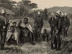 Etching of Cetshwayo, king of the Zulu