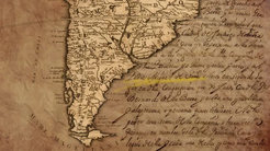 Map of South America (Amsterdam 1706, JCB Map Collection) and a section of the work “Toda la documentación pertinente a su viaje a Roma, 1692-1697, como procurador de la Provincia” preserved at the Archivo Colegio San Ignacio (ACSI), Santiago de Chile (2/I/313/carp. 01, f. 15r).
