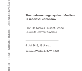 The trade embargo against Muslims in medieval canon law